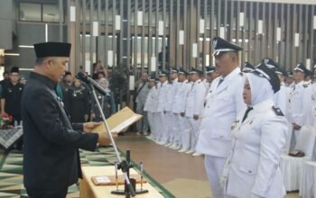 Bupati Inhil Didampingi Ketua Tp Pkk Kukuhkan Penambahan Masa Jabatan 193 Kepala Desa Dan Ketua Pkk Desa